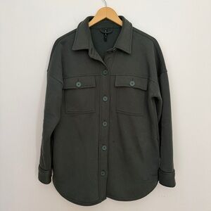 Lazy Pants Green Button-Front Shacket